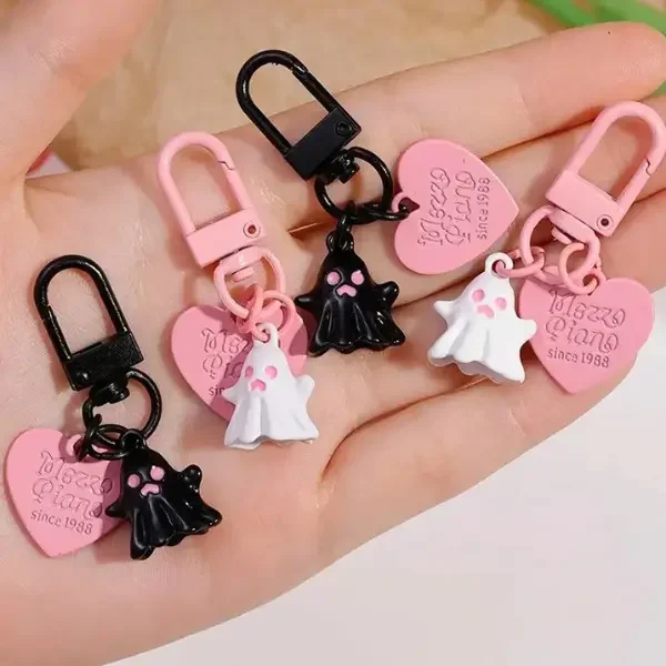 Sweet Cool Little Ghost Love Pendant Keychain Bag Accessories